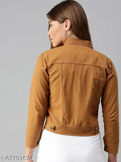 Pink mustard cotton blend full sleeve women's jacket combo, sophisticated style with regular collar and closure button on front