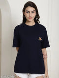 Graphic print oversized cotton women's regular fit t-shirt