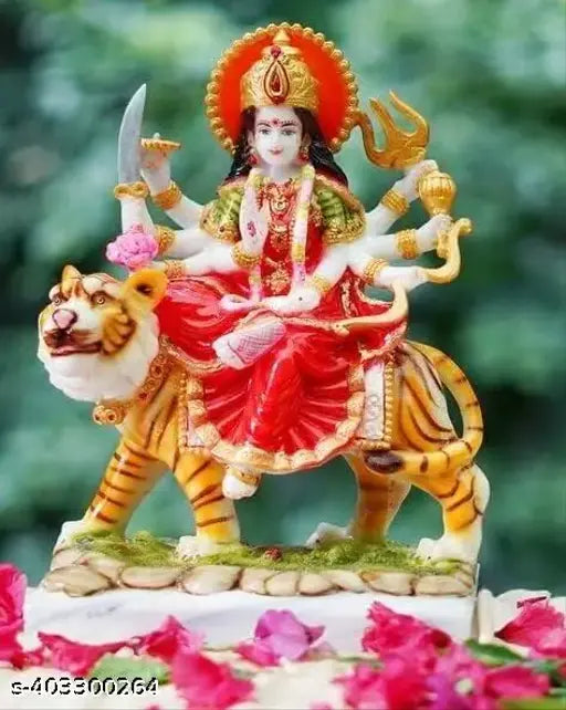 Marble Goddess Maa Durga Devi Statue, 9cm x 13cm x 6cm religious murti for home decor or gift item