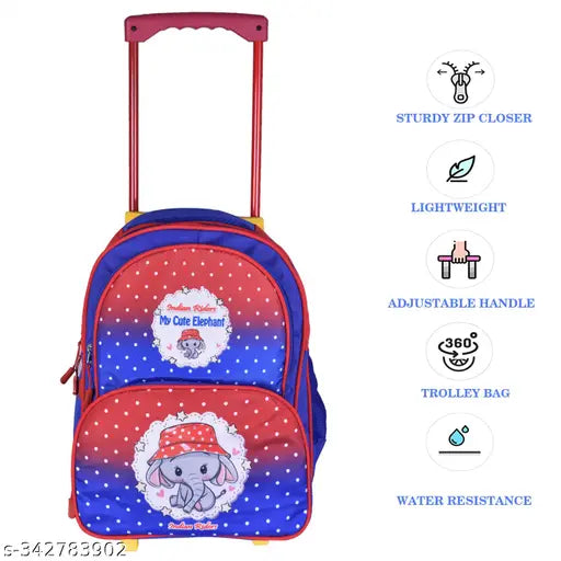 Multicolor polyester net Indian Riders kids school travel trolley bag (16in, 30L), waterproof and free-size for school essentials