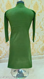 Trendy green woolen long sleeve kurti