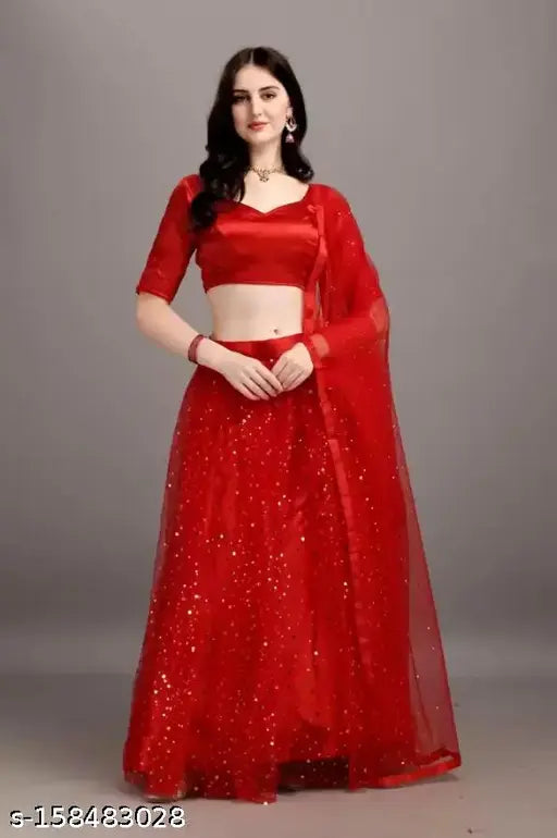 Golden satin choli and net dupatta set with batik print, exclusive festive wedding attire