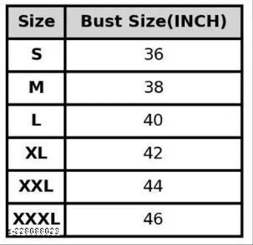 Pink gold print bust size chart (36-46 inches)