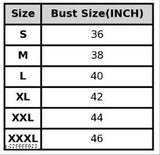 Pink gold print bust size chart (36-46 inches)