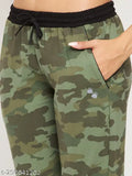 Black and camouflage army print women's jogger set