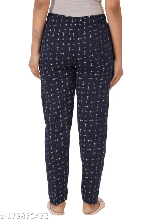 Woolen blue women's track pants with fleece lining