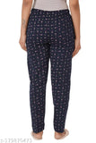 Woolen blue women's track pants with fleece lining