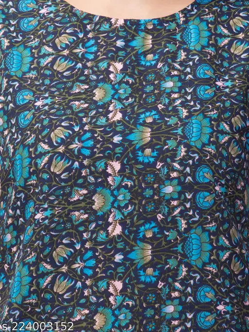 Aradhya stylish women's printed crepe nightsuits set (XS-XL), Indian origin