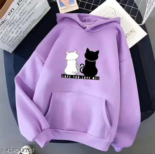 Trendy printed wool cat design, attractive attire for kids aged 11-15 years