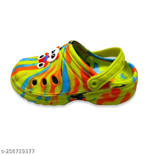 Colorful rainbow sandals with croc embossing and velcro closure