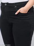 Style quotient women plus size black high rise stretchable jeans