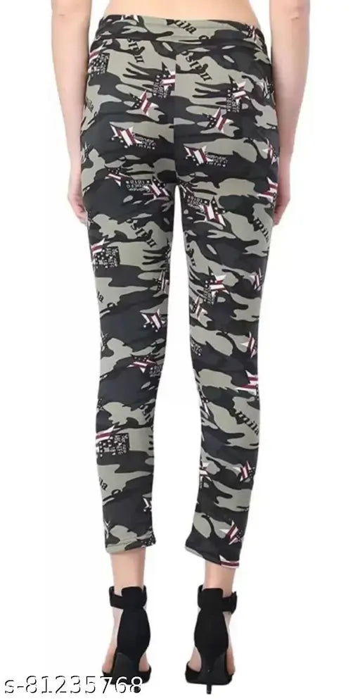 Cotton blend striped jeggings for yoga and gym wear, stretchable track pants for women in printed net pattern. Available in sizes 26, 28, 30, 32 (waist 26in-32in, length 40in). Made in India