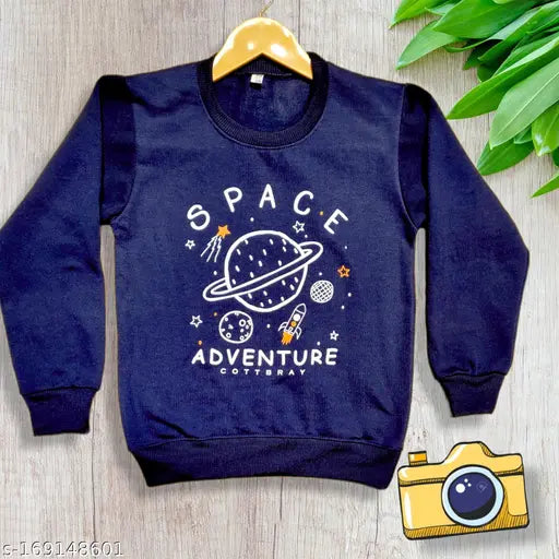 Multicolor pack of 2 Cottbray Kids printed full sleeve round neck sweatshirts for boys & girls, cotton blend with beautiful winter prints