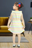 Striped cotton sleeveless baby girl's frock dress, multiple sizes from 0-3 months to 5-6 years, India origin