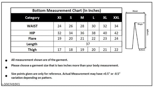Black leggings with white stripe bottom measurement chart - 28 inch waist and 34 inch hip, XS, XXL, S, M, L, XL, XXXL sizes available