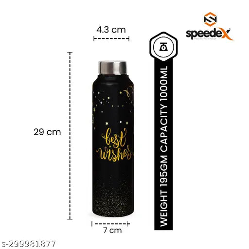 Stainless steel 1-liter water bottle for fridge, school, gym, home, and office. Leak-proof, printed with Pink Blossom design, best for boys, girls, and kids