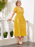 Green rayon a-line kurta for women, single solid design, short sleeves, S (36in bust, 46in size length), India origin