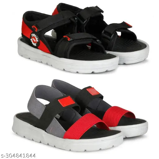 Black and red casual flip flops boys sandals boys slippers