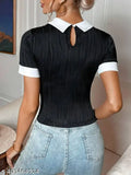 Cotton short-sleeved women's tunic camisole, stylish and comfortable fashion for ladies