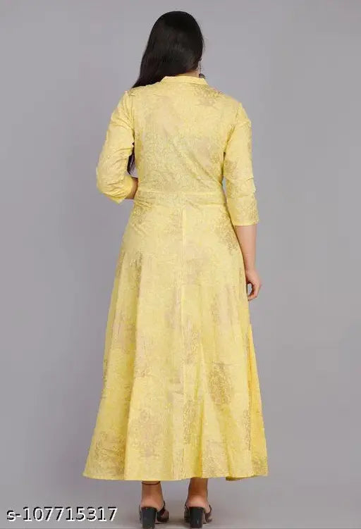 Jaipur FAB Studio gold rayon printed kameez