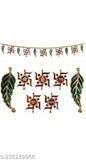 Decorative metal gate door hanging, festive design with flags