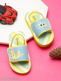 Crocodile EVA sliders with back support and adjustable strap (unisex), printed net pattern on colorful design for kids footwear