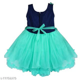 Girls solid satin net frock, sleeveless, regular fit - Indian-made, versatile for special occasions