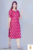 Pink gold Rayon three-quarter sleeve blouse with printed combo, women's fashion top on mannequin