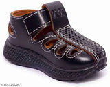 Brown leather sandals with velcro closure for kids age 3 months to 7 years