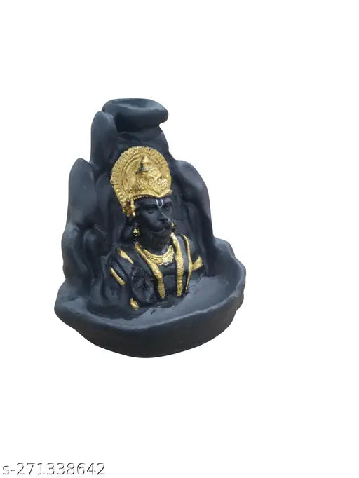 Handmade poly resin back flow smoke Lord Hanuman decorative statue. Ideal for home decor and idols
