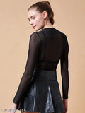 Nylon net mesh bodysuit XS, S, or L for women's fashion