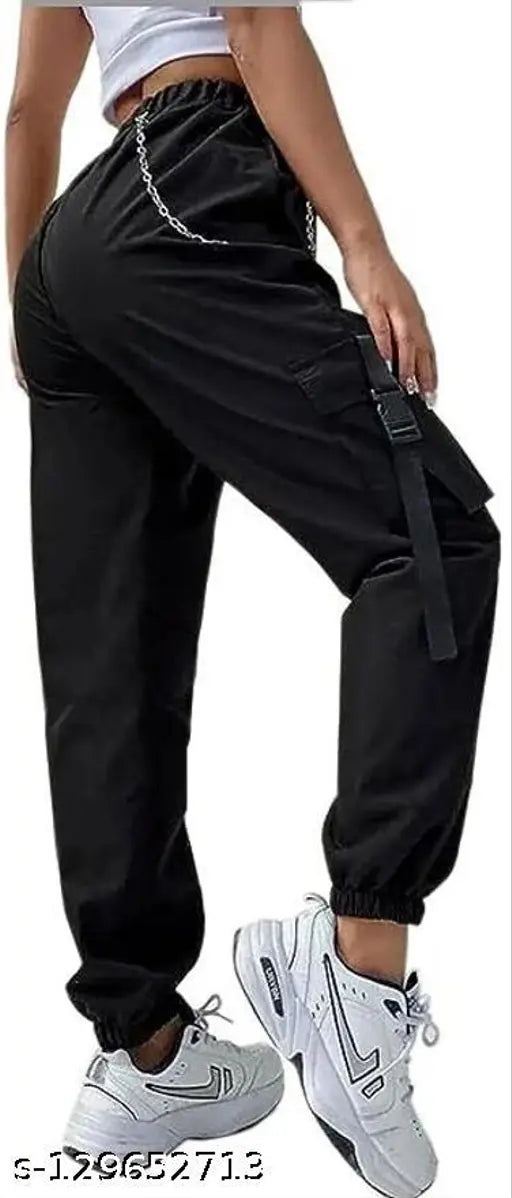 Stylish cotton cargo pant for women and girls, solid net, loose fit for casual wear