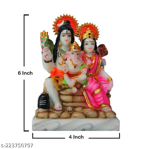 Marble Shiv Parivar Idol 15cm