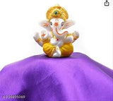 Handcrafted polyresin Ganesha idol for home decor, spiritual festive décor. Premium quality artifact, 5 cm x 5 cm x 5 cm, perfect for living room or prayer room. Stylish showpiece brings blessings and prosperity. Made by Miss Peach artists, ideal for house warming gifts, office gifts, or home decoration