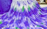 Purple georgette saree with floral print