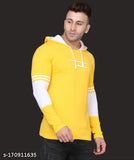 Stylish, colorblocked polycotton sweatshirts for men - Slim fit and trendy full sleeve hoodies, India-made