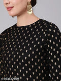Pritty black kurta pants with dupatta set, cotton fabric, long length