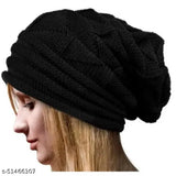 Black knit modern women's cap
