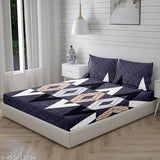 Glace-Cotton double bed sheets with geometric pattern, fits 6-inch mattresses (72x78 inches), upholstered in superfine quality