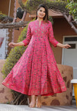 Rayon printed party wear kurti for women, three-quarter sleeves, casually elegant Indian fashion