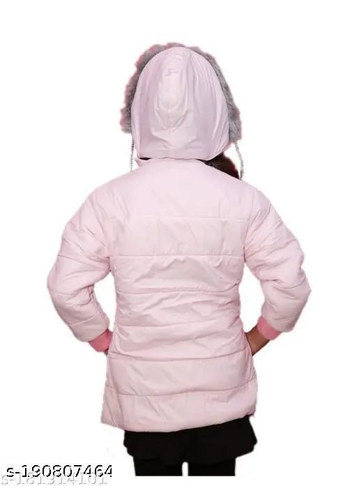 White padded jacket with hood