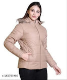 Nylon full sleeve women's jacket, solid pattern, long sleeves, premium quality, Indian origin