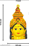 Golden aluminum Mata face decorative, exquisitely designed, 6 inches tall, Indian origin