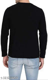 FULL BLACK printed polyester long sleeve T-shirt, alphabet design on black life line tee