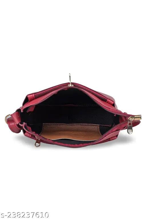 A red sling bag with adjustable straps, likely suitable for casual outings or daily use