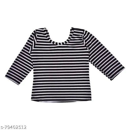 Silver and white striped baby girl's frock dress