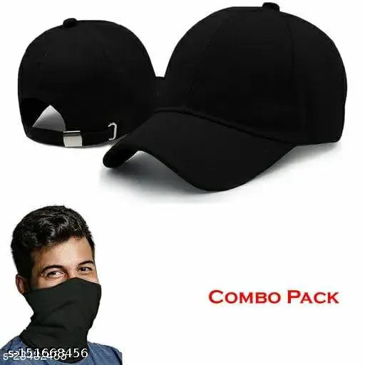 Trending cotton baseball cap and mask-bandana combo for men, women, girls, boys - India-made modern style accessory pack