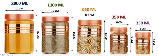 Corzona airtight unbreakable kitchen storage container set with lids, measuring from 250ml to 2000ml in clear plastic