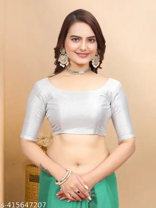 Chiffon embroidered saree with separate blouse in matte silk, Indian partywear fashion