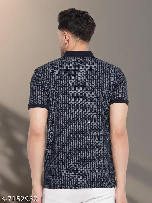 Abstract print cotton half-sleeve white t-shirt for men, stylish and trendy Wild West design